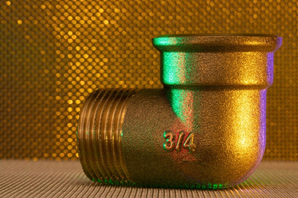 34 inch brass threaded pipe elbow fitting for plumbing applications